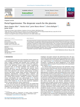 Portal Hypertension: the Desperate Search for the Placenta