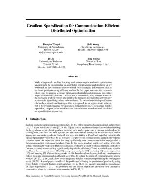 Gradient Sparsification for Communication-Efficient Distributed