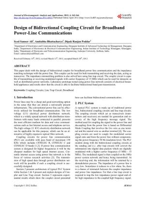 Design of Bidirectional Coupling Circuit for Broadband Power-Line Communications