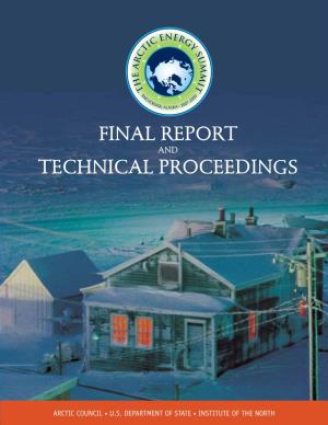 2007 Arctic Energy Summit Final Report