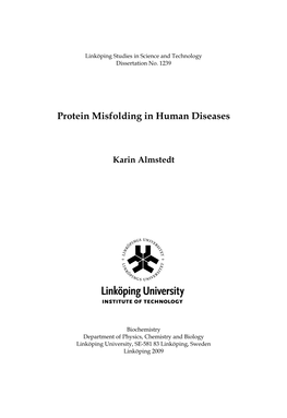 Protein Misfolding in Human Diseases