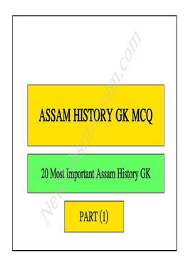 Download Assam History GK PDF Part