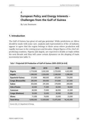 4 European Policy and Energy Interests – Challenges from the Gulf of Guinea ␣