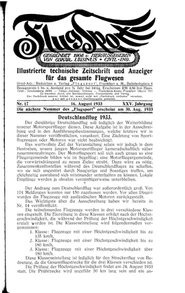 Leseprobe Zeitschift Flugsport 1933