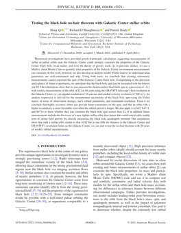 Testing the Black Hole No-Hair Theorem with Galactic Center Stellar Orbits