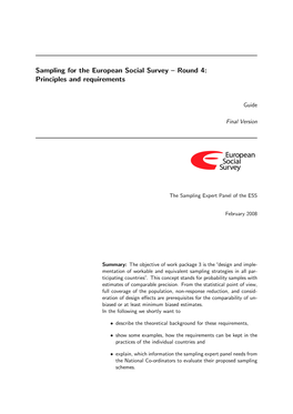 ESS4 Sampling Guidelines