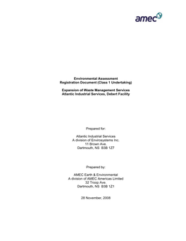 Environmental Assessment Registration Document (Class 1 Undertaking)
