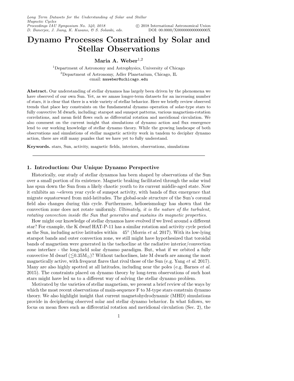 Dynamo Processes Constrained by Solar and Stellar Observations Maria A