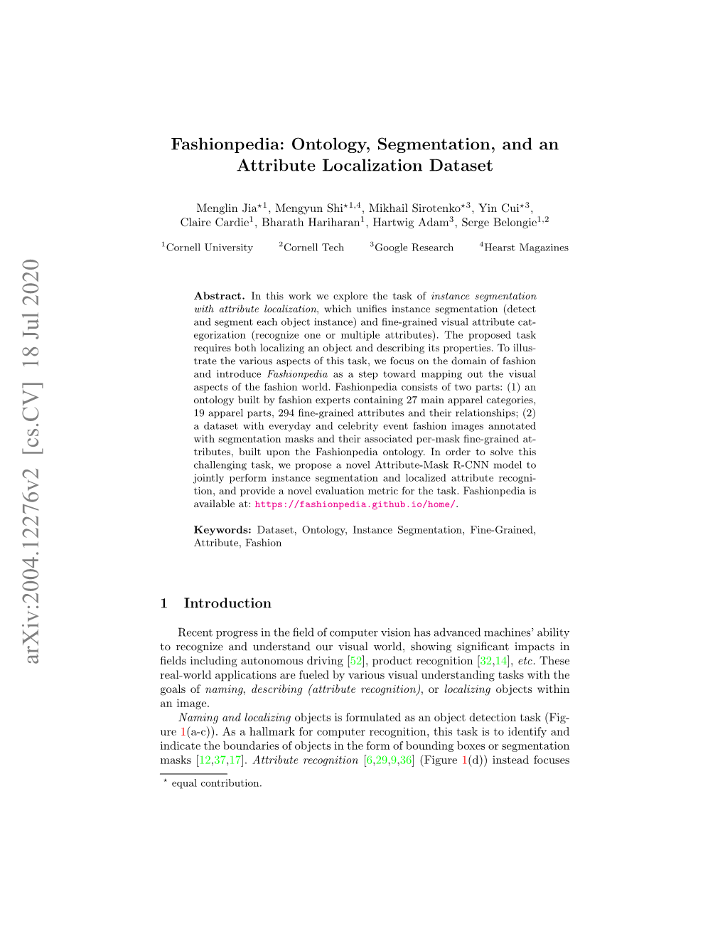 Fashionpedia: Ontology, Segmentation, and an Attribute Localization Dataset