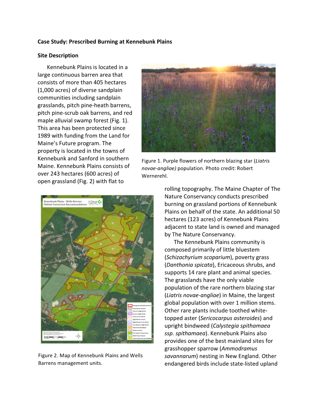 Case Study: Prescribed Burning at Kennebunk Plains