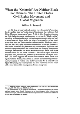 The United States Civil Rights Movement and Global Migration