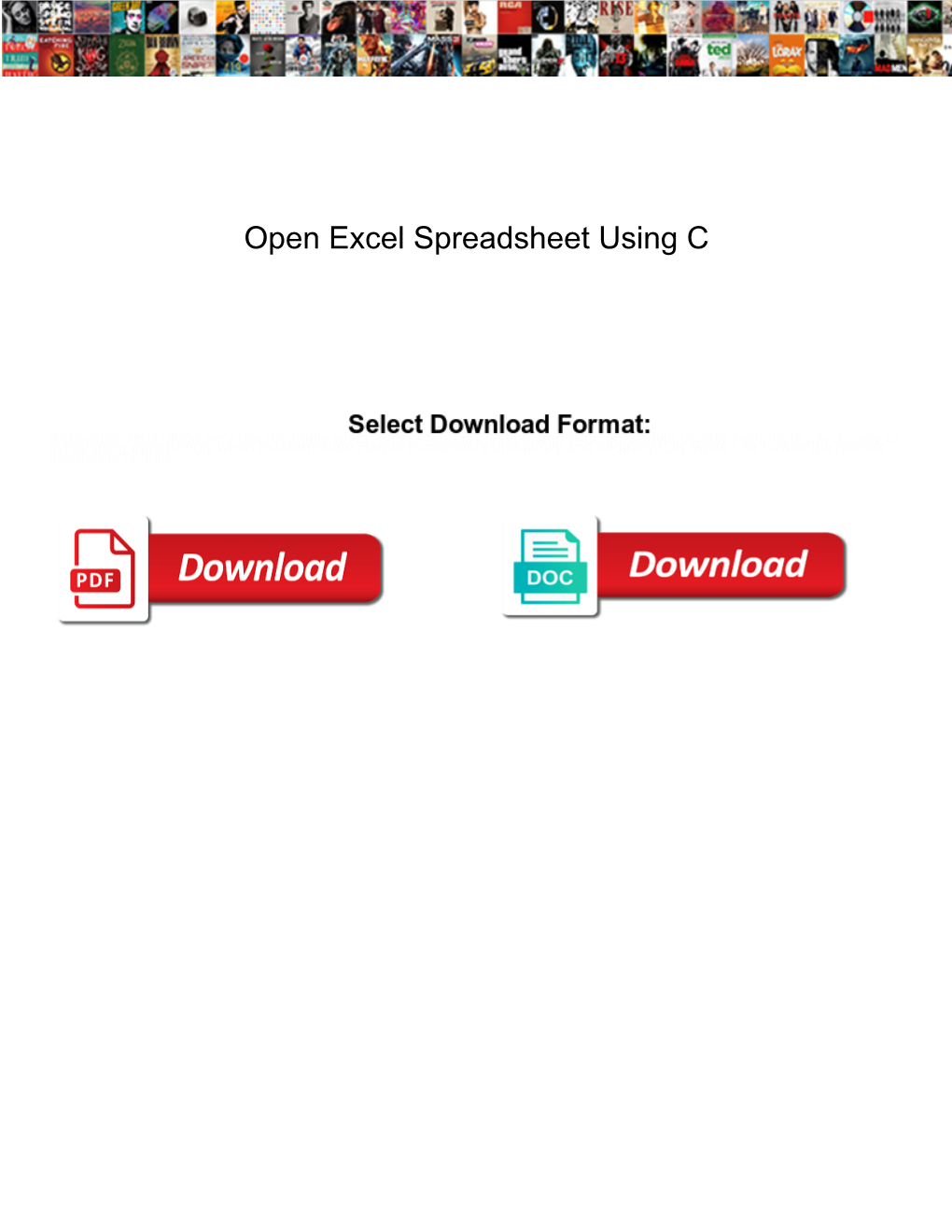 Open Excel Spreadsheet Using C