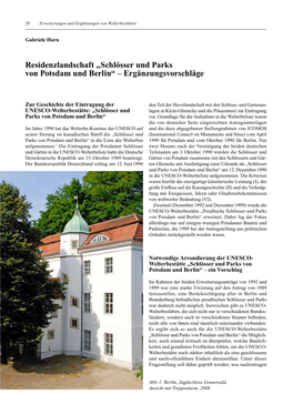 Residenzlandschaft „Schlösser Und Parks Von Potsdam Und Berlin“ – Ergänzungsvorschläge