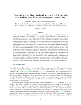 Denoising and Regularization Via Exploiting the Structural Bias of Convolutional Generators