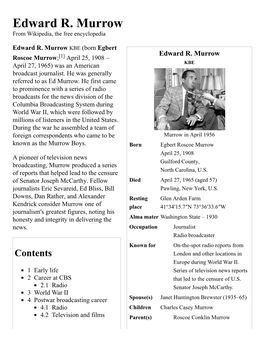 Edward R. Murrow from Wikipedia, the Free Encyclopedia