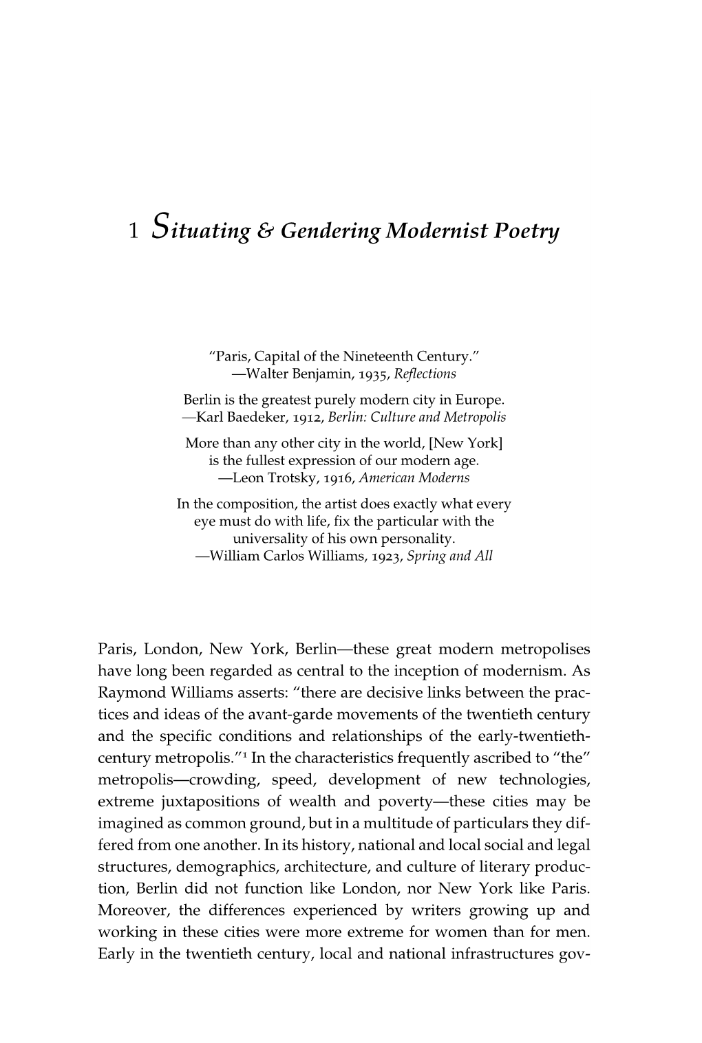 1 Situating & Gendering Modernist Poetry