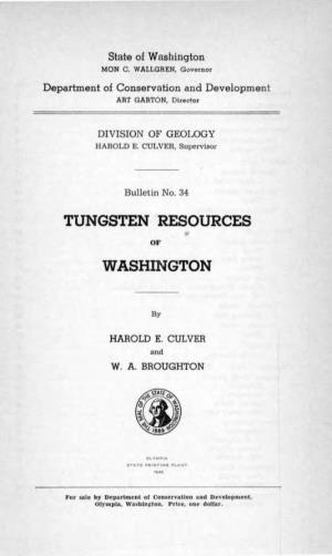 Tungsten Resources Washington