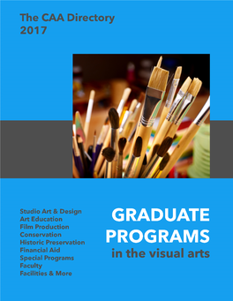 Graduate Programs in the Visual Arts in Print