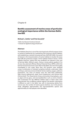 Chapter 8 Benthic Assessment of Marine Areas of Particular