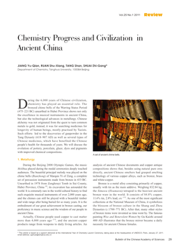 Chemistry Progress and Civilization in Ancient China