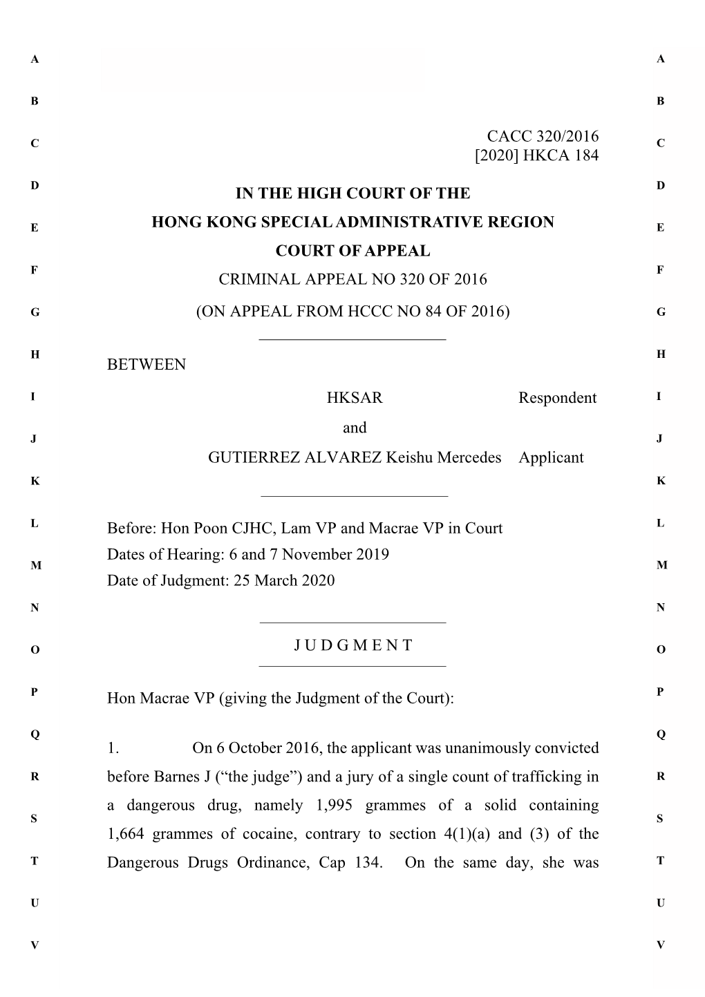 Cacc 320/2016 [2020] Hkca 184 in the High Court of the Hong