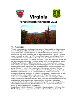 Virginia Forest Health Highlights 2015