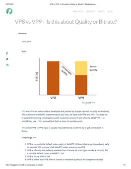 VP8 Vs VP9 – Is This About Quality Or Bitrate?