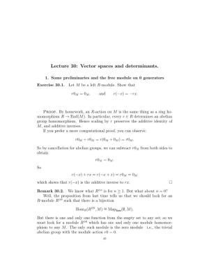 Vector Spaces and Determinants