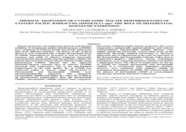 THERMAL ADAPTATION of CYTOPLASMIC MALATE DEHYDROGENASES of EASTERN PACIFIC BARRACUDA (SPHYRAENA Spp): the ROLE of DIFFERENTIAL ISOENZYME EXPRESSION