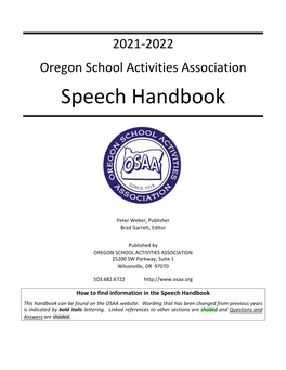 OSAA Speech Handbook