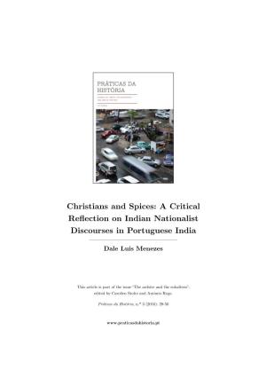 Christians and Spices: a Critical Reflection on Indian Nationalist Discourses in Portuguese India
