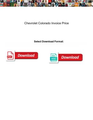 Chevrolet Colorado Invoice Price