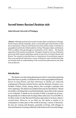 Second Homes Russian/Ukrainian Style