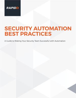 Security Automation Best Practices