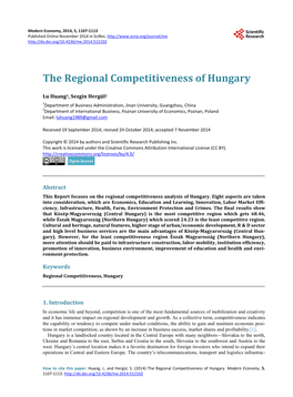 The Regional Competitiveness of Hungary