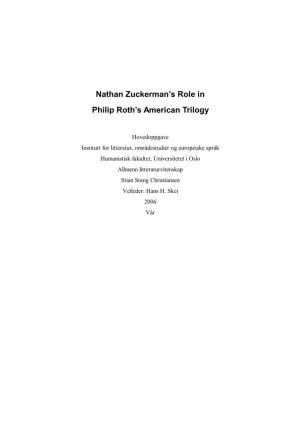Nathan Zuckerman's Role in Philip Roth's American Trilogy