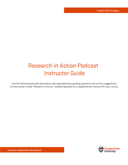 Research in Action Podcast Instructor Guide