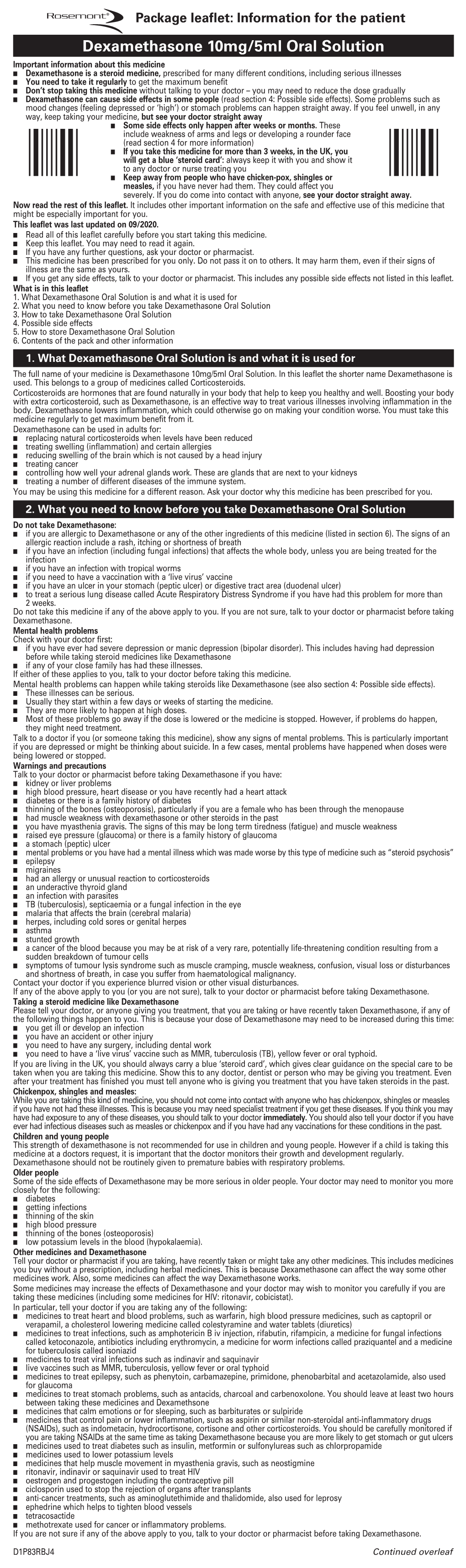 Dexamethasone 10Mg/5Ml Oral Solution DocsLib