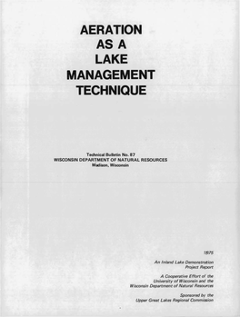 Aeration Asa Lake Management Technique