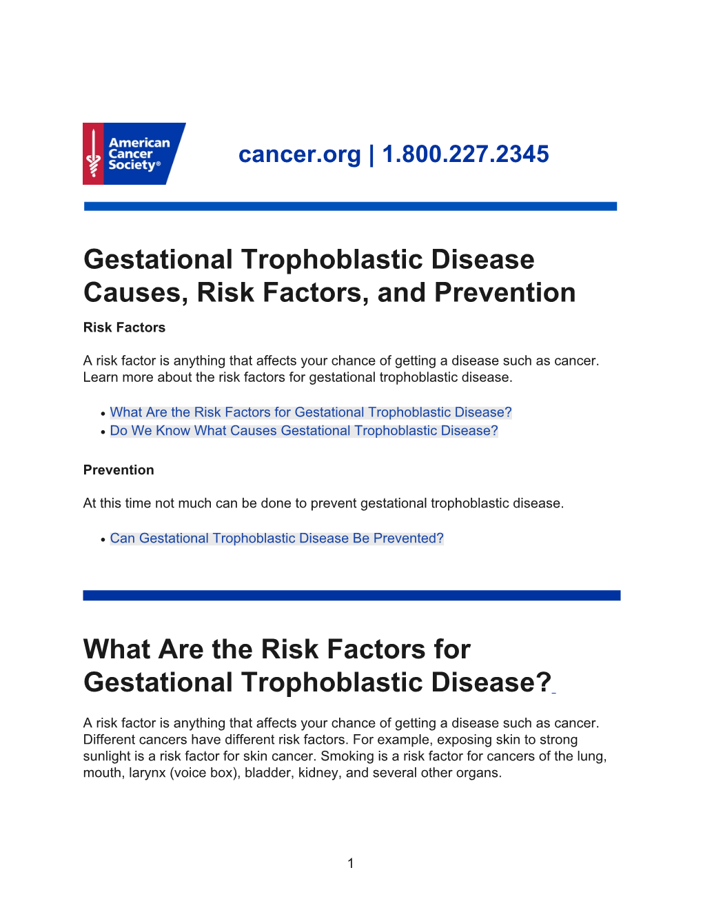 Gestational Trophoblastic Disease Causes, Risk Factors, and Prevention Risk Factors