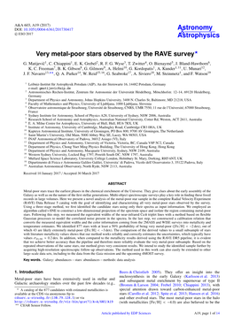 Very Metal-Poor Stars Observed by the RAVE Survey? G