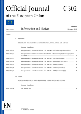 Official Journal C 302 of the European Union