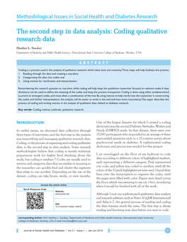 The Second Step in Data Analysis: Coding Qualitative Research Data