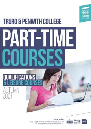 Tuition Truro & Penwith College Available Part-Time Courses Qualifications & Leisure Courses Autumn 2021