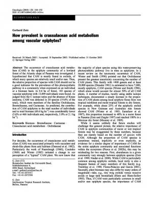 How Prevalent Is Crassulacean Acid Metabolism Among Vascular Epiphytes?