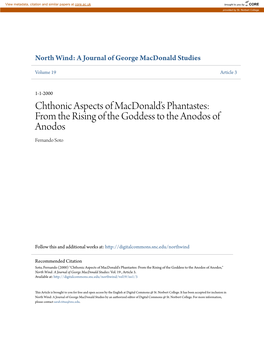Chthonic Aspects of Macdonald's Phantastes: from the Rising of the Goddess to the Anodos of Anodos