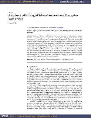 Securing Audio Using AES-Based Authenticated Encryption with Python