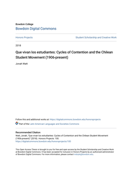 Cycles of Contention and the Chilean Student Movement (1906-Present)