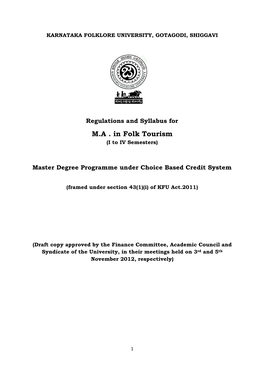 M a in Folk Tourism Regulations