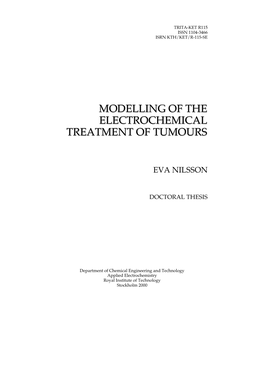 Modelling of the Electrochemical Treatment of Tumours